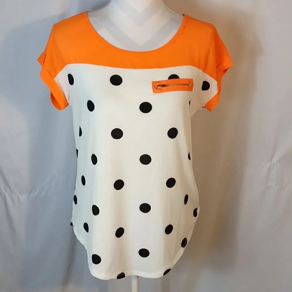 Ashley Blue Polka Dot Blouse